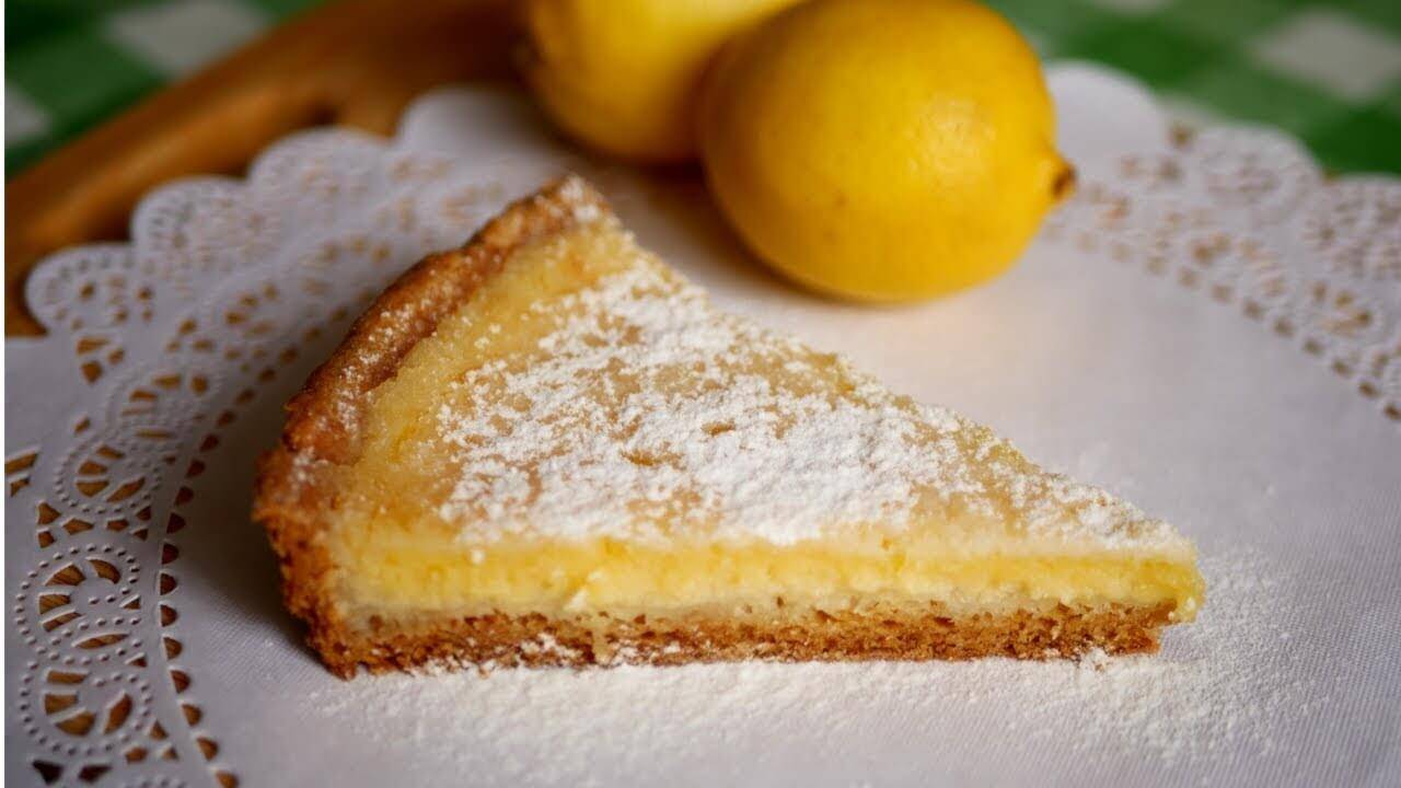Лимонный пирог из песочного теста рецепт в духовке с фото пошагово