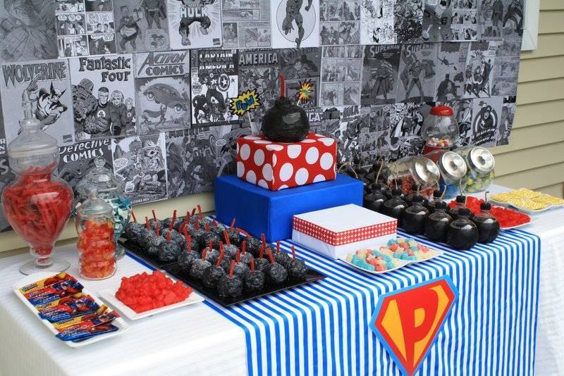 Одноразовая посуда и декор для оформления праздника, дня рождения в стиле супергероев (super heroes marvel)