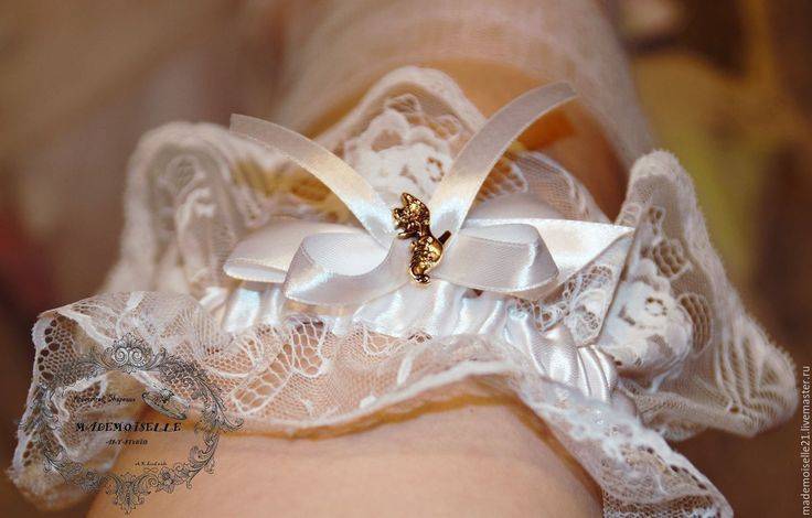 Подвязка невесты своими руками (58 фото), зачем нужна свадебная подвязка на ногу мастер класс