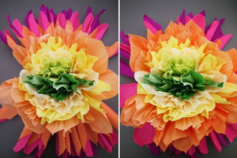 Гигантские цветы из бумаги. своими руками, пошаговые инструкции + 125 фото