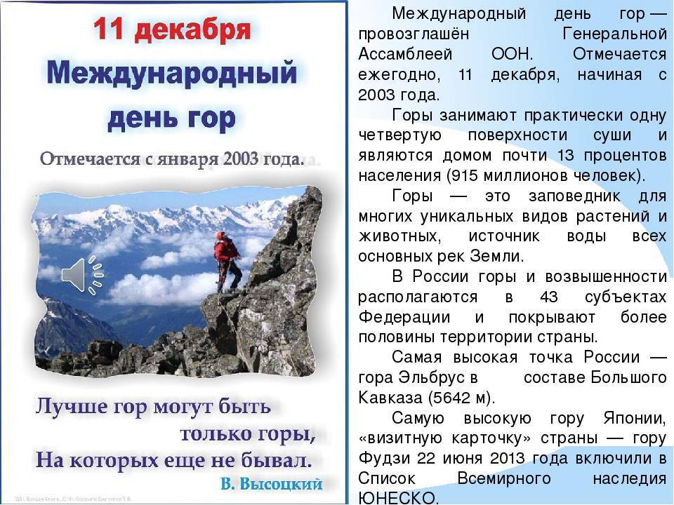 Международный день гор - вики