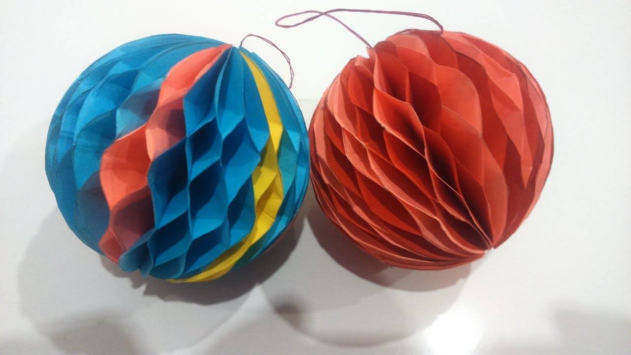 Как сделать шар из бумаги своими руками: пошаговая инструкция, схема сборки с помощью клея и цветного картона