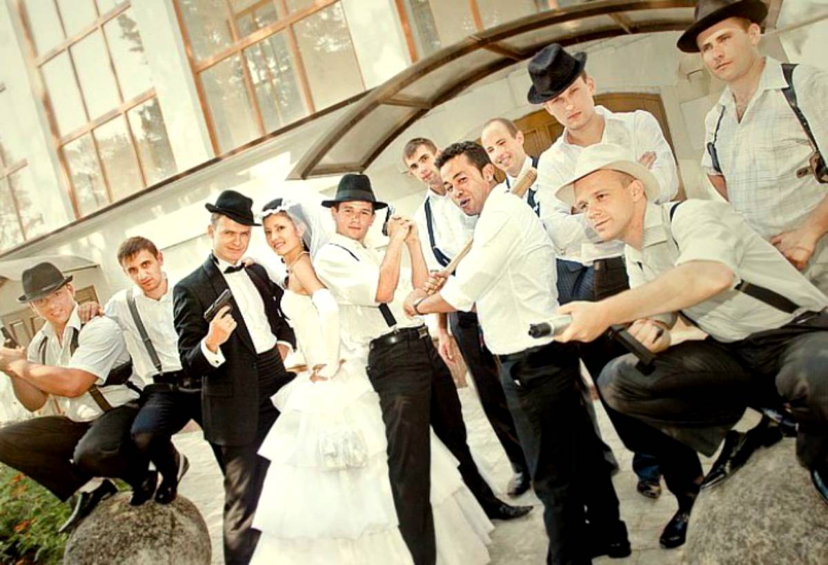 Гангстерская свадьба - идеи оформления, наряды молодоженов, фото и видео