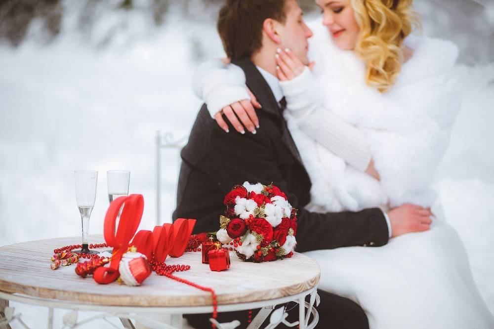 Зимняя свадебная фотосессия — идеи для молодоженов