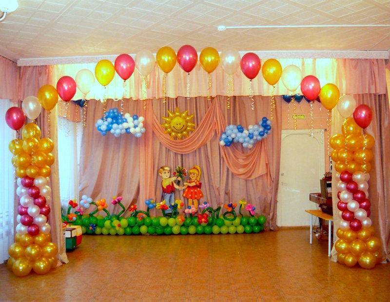 Воздушное торжество для маленьких или как оформить шарами выпускной в детском саду