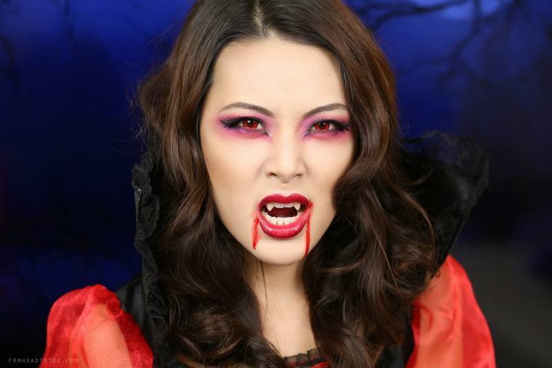Макияж вампира на хэллоуин для девушки своими руками: поэтапное выполнение с фото