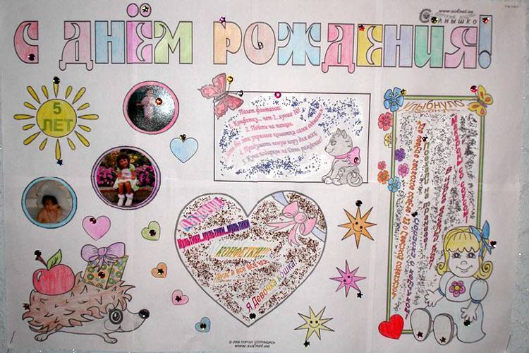 Красивый плакат на день рождения девочки своими руками: шаблоны, идеи, фото. как сделать красивый плакат на день рождения девочки с пожеланиями, фотографиями, из сладостей?