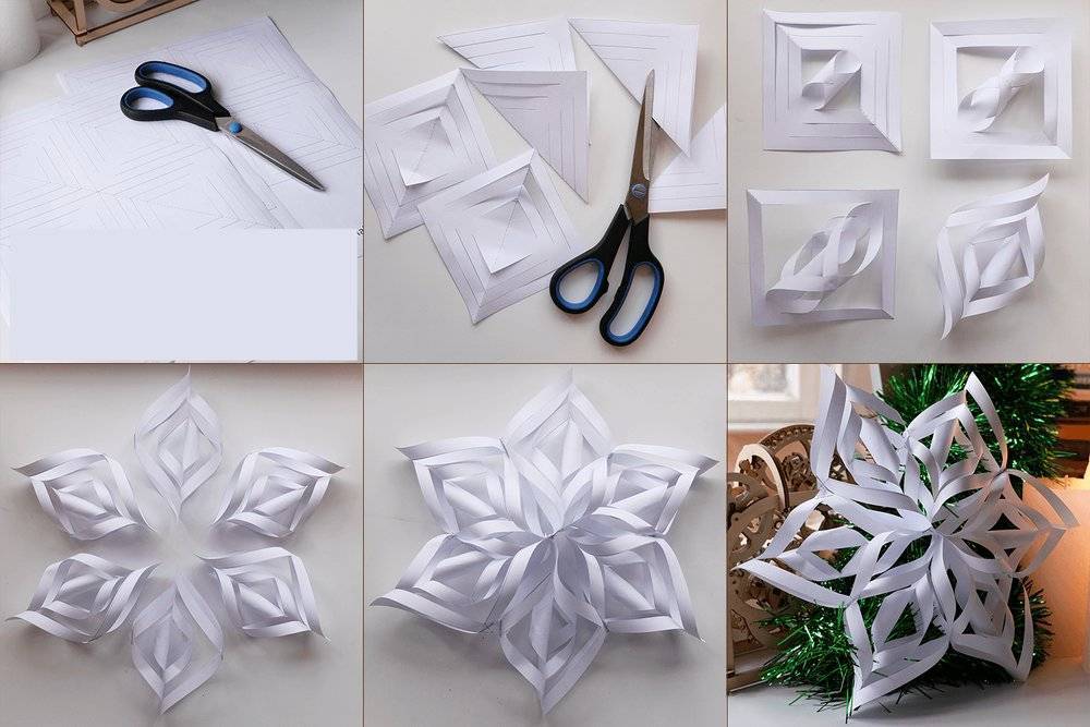 Объемная снежинка из бумаги: как сделать своими руками пошагово, фото