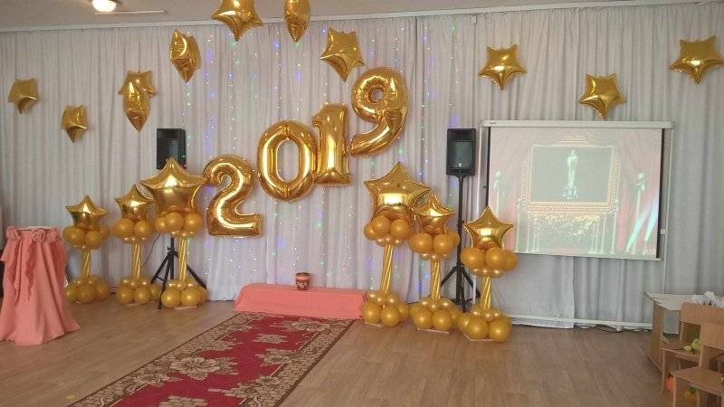 Оформление музыкального зала для проведения выпускного вечера «детсадовский оскар-2019»