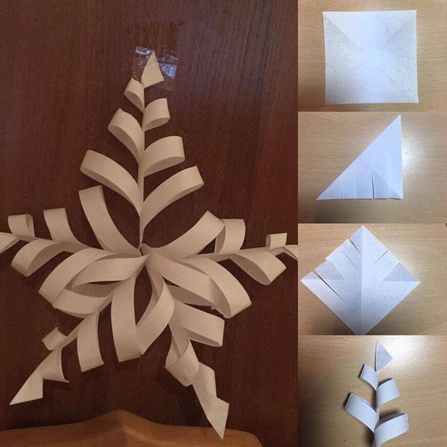 Объемные снежинки из бумаги на нг 2022 на окно (пошаговая инструкция)