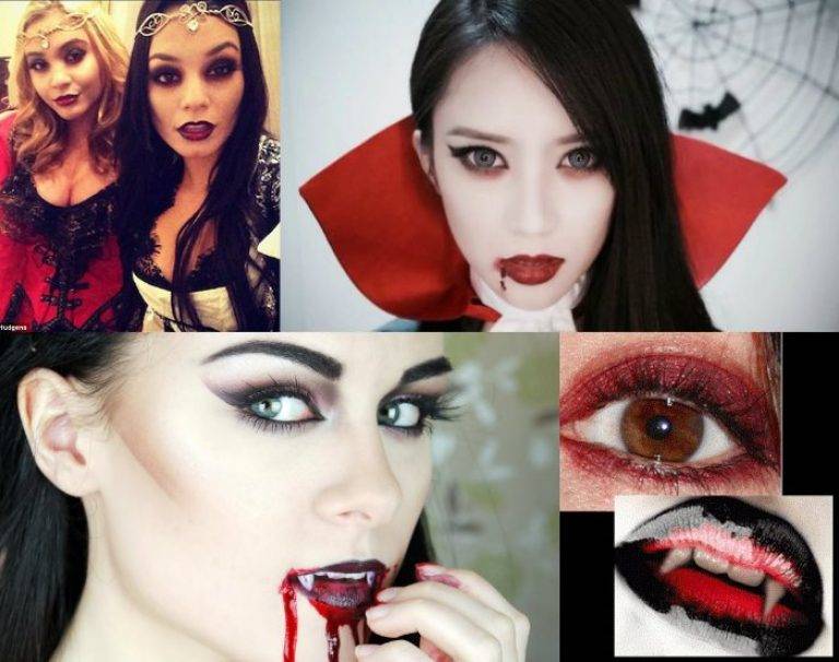 Макияж вампира на хэллоуин: страшно красивый образ