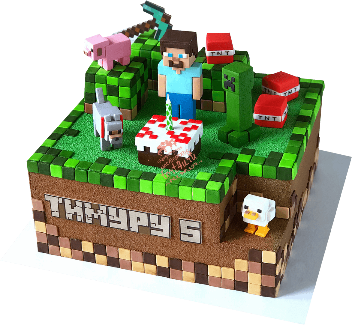 День рождения в стиле майнкрафт: оформление+игры+торт