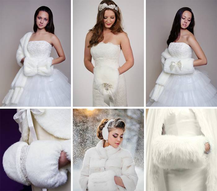 Свадебные зимние платья для невесты - фото
